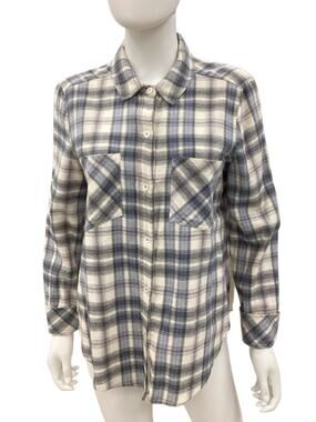Holding Horses By Anthropologie Flannel Women’s Size M Button Down Sheer Peplum
